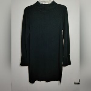 Chico's (Size 0/S/4) Classic Black Stretch Mock Neck LS Pullover Tunic Sweater